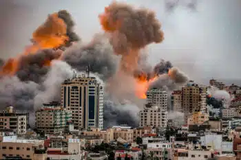 | A ball of fire and smoke rises during Israeli airstrikes in the Gaza Strip October 9 2023 Atia MohammedFlash90 | MR Online