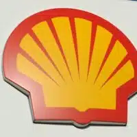 A Shell logo at a petrol station