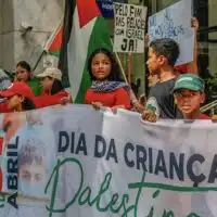 Rallies for Palestinian Children's Day were held across Brazil, including in São Paulo. Photo: Priscila Ramos