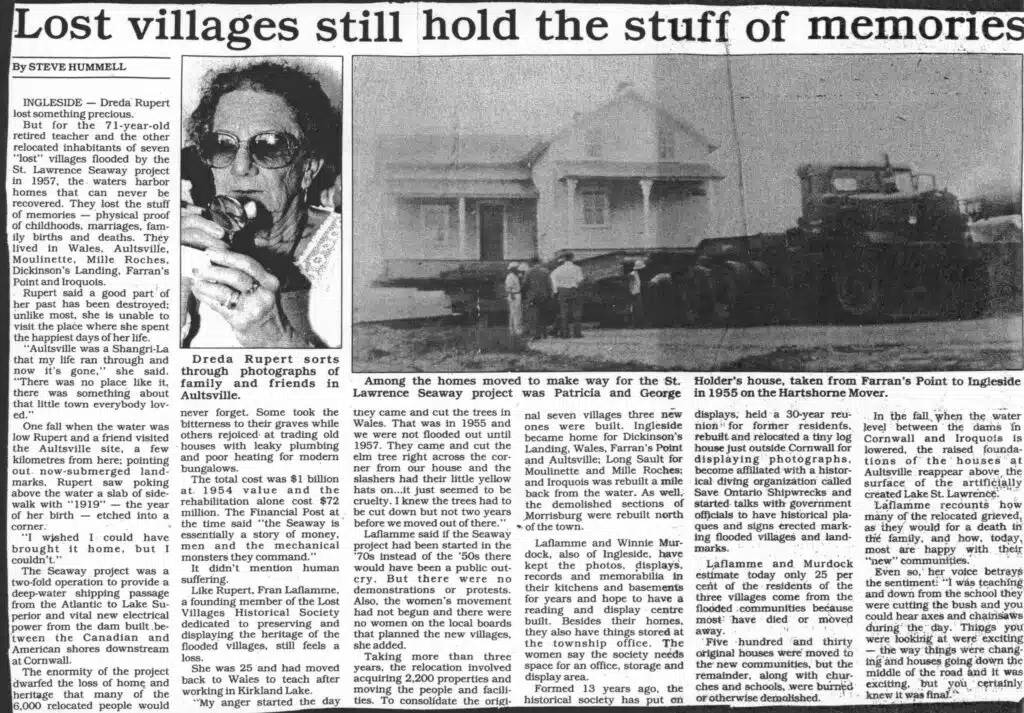| Aultsville 1 Photo 060 Newspaper Clipping 1960 Lost Villages Museum Collection | MR Online