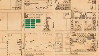 | Toronto street map showing the fever sheds at King and John Streets Image courtesy Canada Ireland Foundation | MR Online
