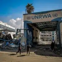 | A badly damaged UNRWA facility in Gaza City on 10 February Omar Ishaq DPA | MR Online