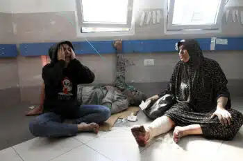 | Wounded Palestinians are treated on the floor due to overcrowding at Al Shifa Hospital Gaza City central Gaza Strip October 18 2023 Mohammed ZaanounActivestills | MR Online