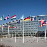 NATO's headquarters in Brussels, Belgium., 2018. Source: NATO - Flickr / cropped from original / shared under license CC BY-NC-ND 2.0