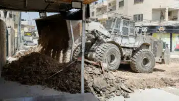 | Israeli military machinery razing roads in Jenin in the occupied West Bank 21 May 2024 ReutersRaneen Sawafta | MR Online