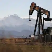 A pump jack over an oil well near Dacono, Colorado. US banks contributed 30% of the total $705bn provided in 2023, the report found. Photograph: David Zalubowski/AP