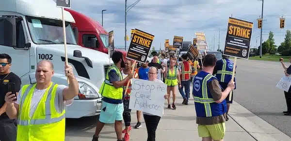 | In July 2023 in the middle of Amazons Prime Day promotional sales rush 100 warehouse workers walked out for more than three hours at its delivery station in Pontiac Michiganbringing the facility to the brink of a total shutdown Photo Zach Rioux | MR Online