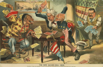 | In 1904 Judge a weekly satirical magazine ran this cartoon titled The New Square Deal Deck with Theodore Roosevelt saying Come now gentlemen it is time to throw aside that worn out deck and try one which will give both of you a square deal The Chinese Exclusion Act of 1882 was repeatedly extended sparking anger from the Chinese government and overseas Chinese In the picture a Chinese and Uncle Sam take turns to play their political cards neither side willing to give in Source thinkchinasg | MR Online