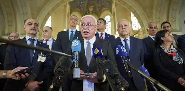 MR Online | Palestinian foreign policy advisor Riad Malki speaks to media at the International Court of Justice or World Court in The Hague Netherlands Friday July 19 2024 The top UN court said Friday that Israels presence in the Palestinian occupied territories is unlawful and called on it to end and for settlement construction to stop immediately issuing an unprecedented sweeping condemnation of Israels rule over the lands it captured 57 years ago | MR Online