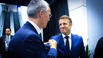 | Left to right NATO Secretary General Jens Stoltenberg greeting French President Emmanuel Macron NATO | MR Online