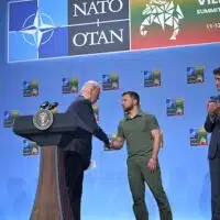 | Biden and Zelensky shake hands at the NATO Summit in July 2023 in Vilnius Photo Dati BendoEuropean Commission | MR Online