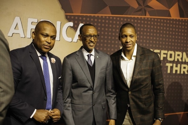 MR Online | Rwandan President Paul Kagame poses for a picture with Robert Marawa and Masai Ujiri right at the NBA Africa Summit in Toronto February 13 2016 Photo from Flickr | MR Online