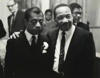 | James Baldwin and Martin Luther King Jr at WEB Du Bois Centennial Celebration 1968 Source | MR Online
