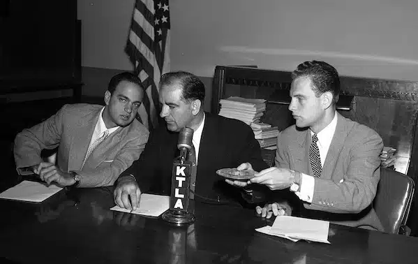 MR Online | Sen Joseph McCarthy center during a House Un American Activities Committee questioning Credit Wikimedia Commons | MR Online