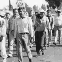 AMLO marching in the "Exodus for Democracy" in 1991. Photo: Fernando Fernández/Imagenlatina