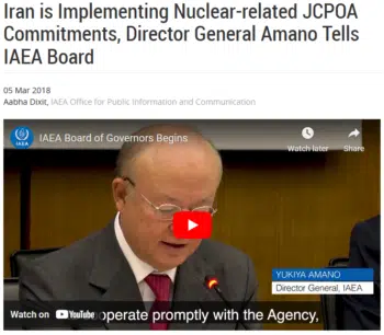 | Iran is implementing its nuclear related commitments the IAEA 3518 said in March 2018 Two months later the same could not be said to the United States | MR Online