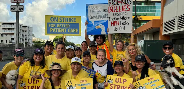 | After nurses held a one day strike Kapiolani Medical Center locked them out indefinitely The bitter irony of a retaliatory lockout in response to a strike about retaliation was not lost on the nurses Photo courtesy of Nurse Erica | MR Online