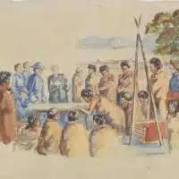 | Ōriwa Tahupōtiki Haddon Ngāti Ruanui Reconstruction of the Signing of the Treaty of Waitangi c 1940 | MR Online