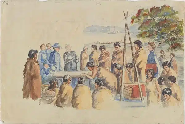 | Ōriwa Tahupōtiki Haddon Ngāti Ruanui Reconstruction of the Signing of the Treaty of Waitangi c 1940 | MR Online