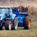 A farmer spreading fertiliser on a field in North Yorkshire, March 10, 2021
