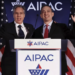 U.S. Secretary of State Antony Blinken (L) is welcomed by Aipac President Michael Tuchin at the committee’s policy summit in Washington on 5 June 2023 (Chip Somodevilla/Getty Images/AFP/MiddleEastEye)