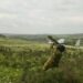 An IDF soldier prepares to launch a Skylark drone manufactured by Elbit Systems, an Israel-based international military technology company and defense contractor. Photo courtesy the Israel Defense Forces/Flickr.